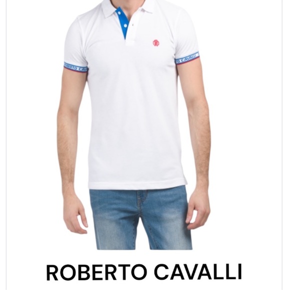 New authentic Roberto Cavalli men’s signature designer polo shirt sz XL